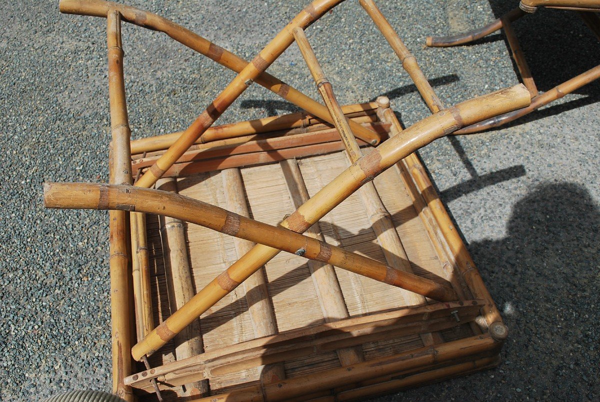 Pair Of 19th Century Bamboo Coffee Tables-photo-6