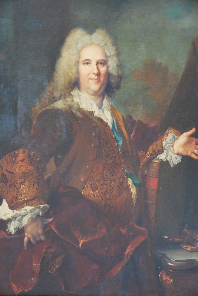 Important Portrait Of The Marquis De Vaucel After Largillière -photo-2