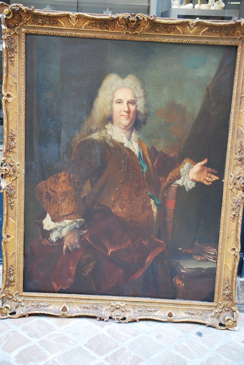 Important Portrait Of The Marquis De Vaucel After Largillière -photo-3