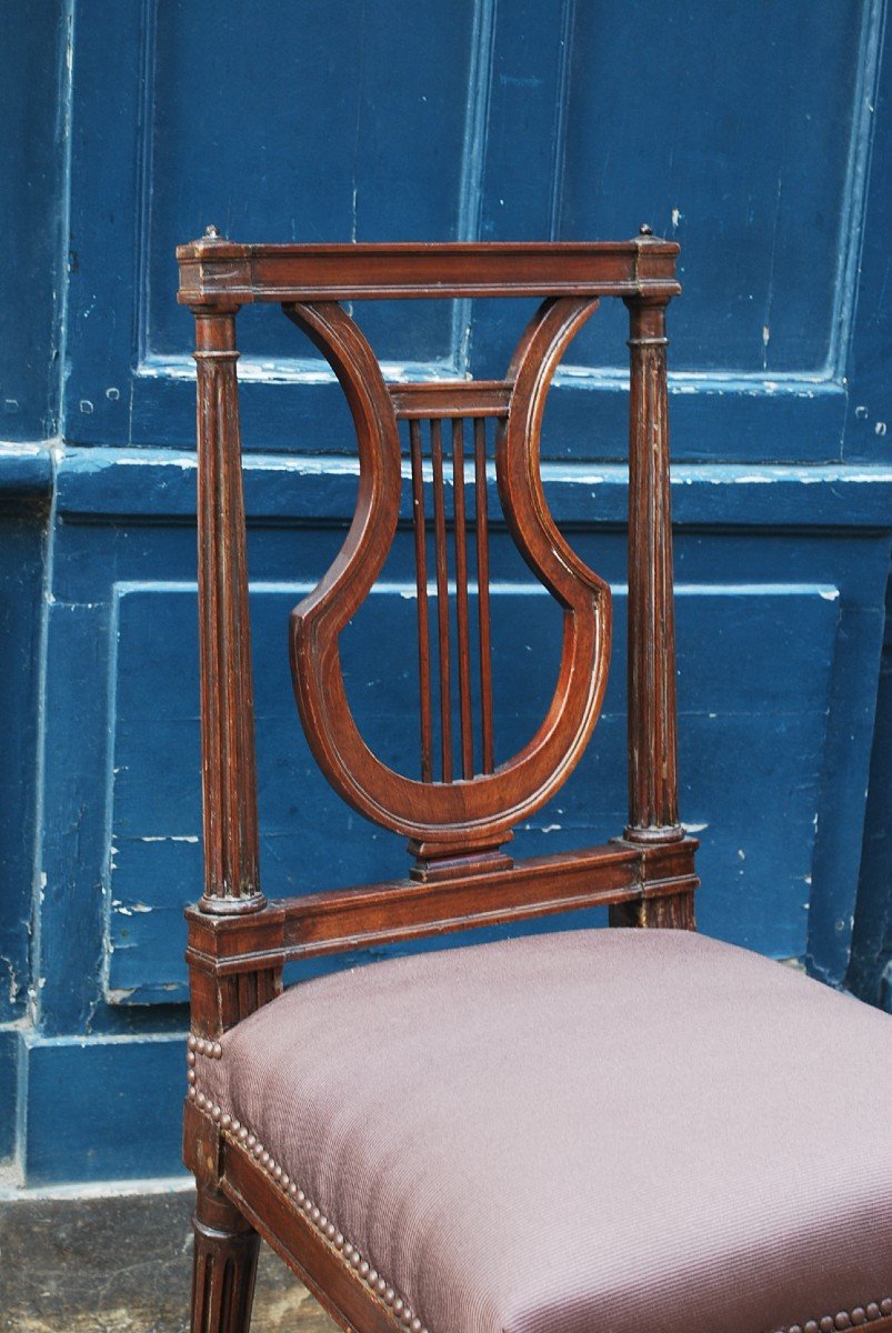 Pair Of Louis XVI Jacob Mahogany Chairs-photo-1