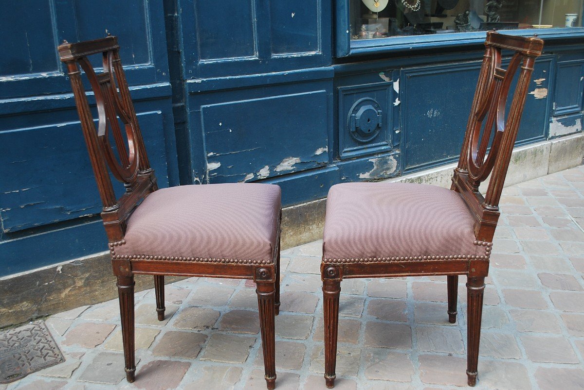 Pair Of Louis XVI Jacob Mahogany Chairs-photo-5