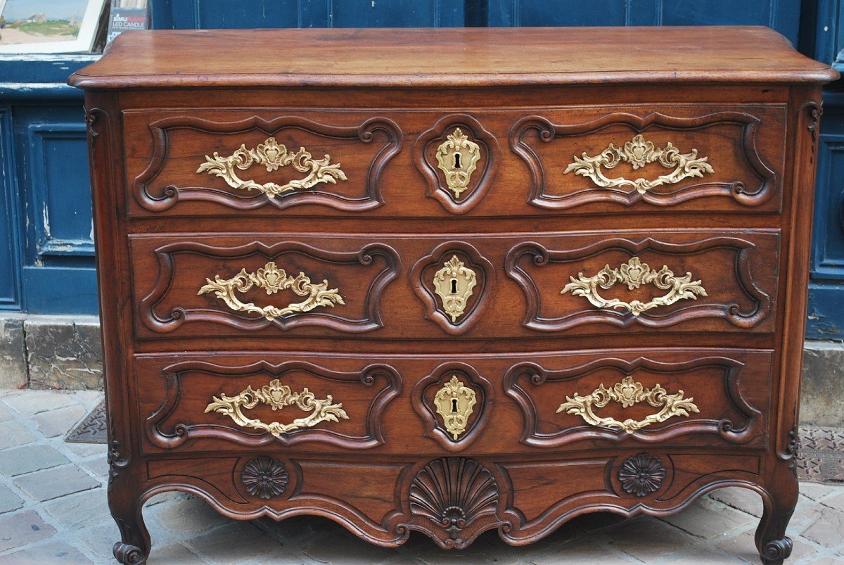 Louis XV Period Walnut Commode  -photo-2