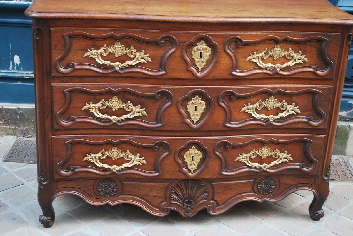 Louis XV Period Walnut Commode  -photo-7