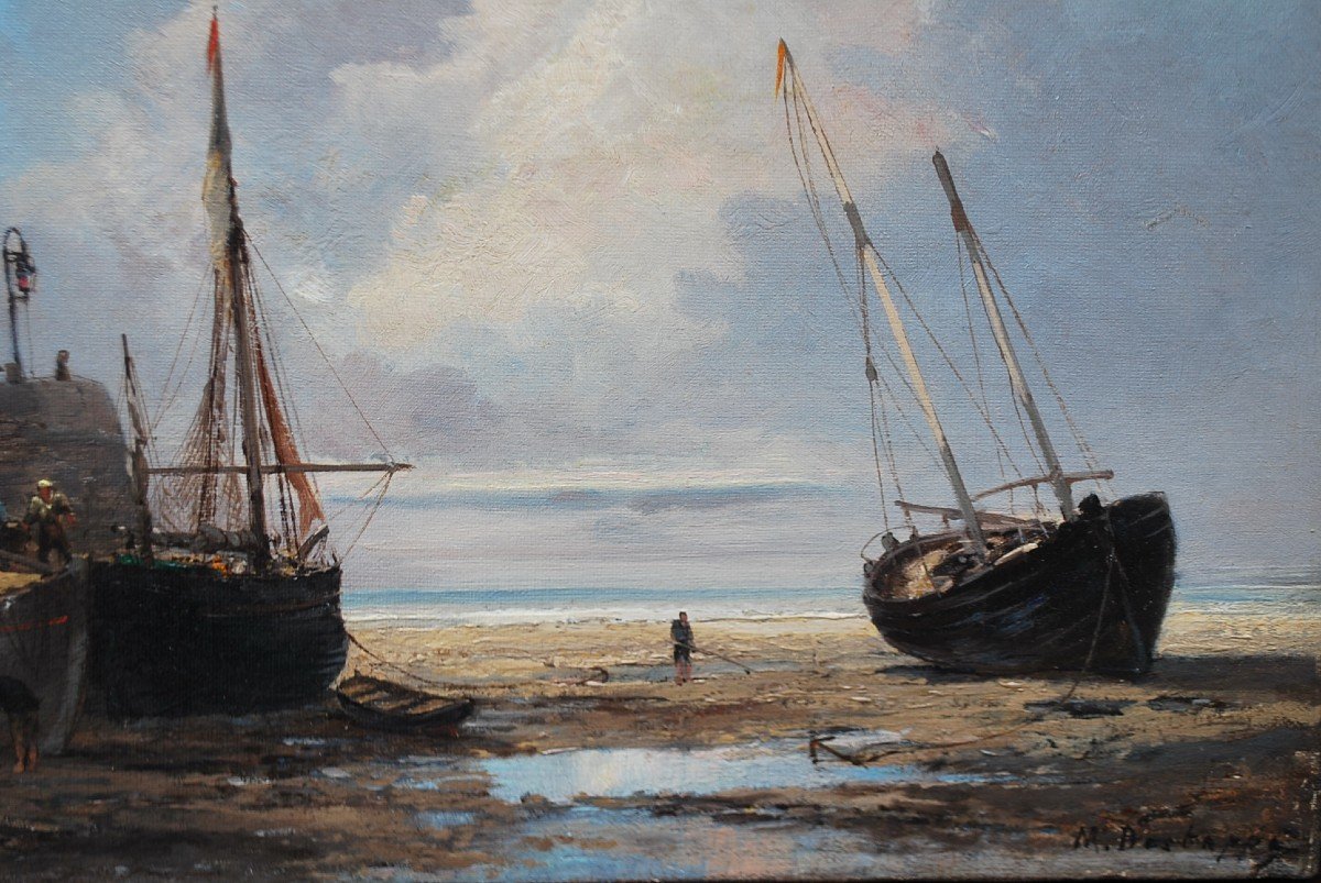 Seaside With Boats, 19th Century School-photo-5