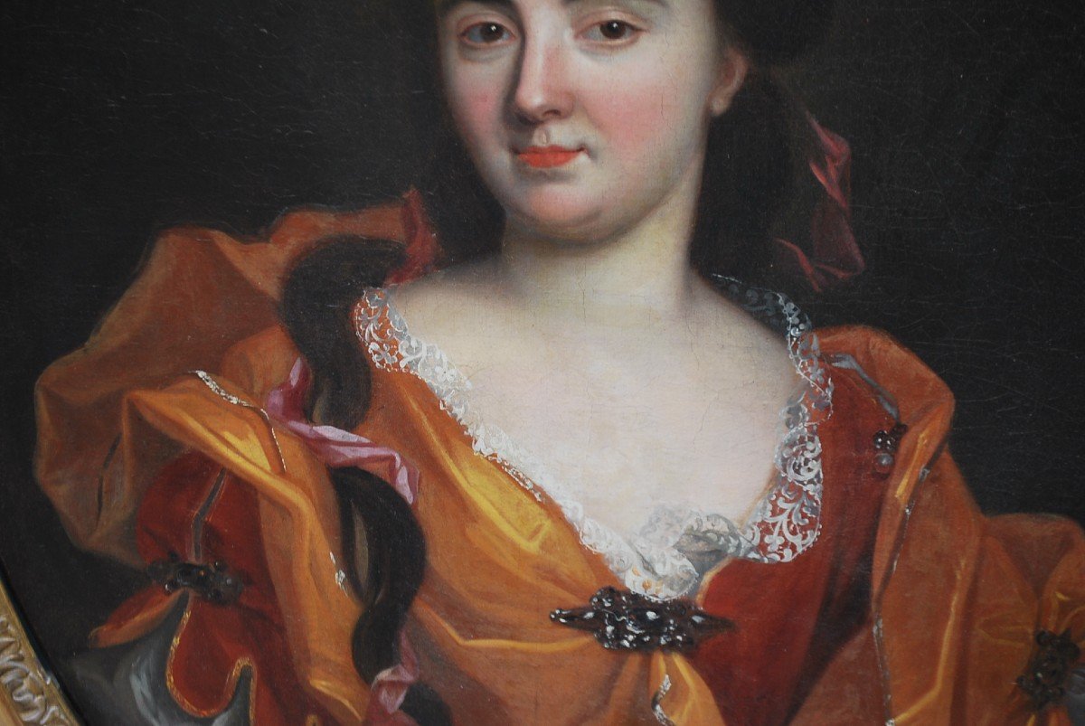 Hyacinthe  Rigaud Entourage De , Portrait De Geneviève De Damas   XVIII-photo-4