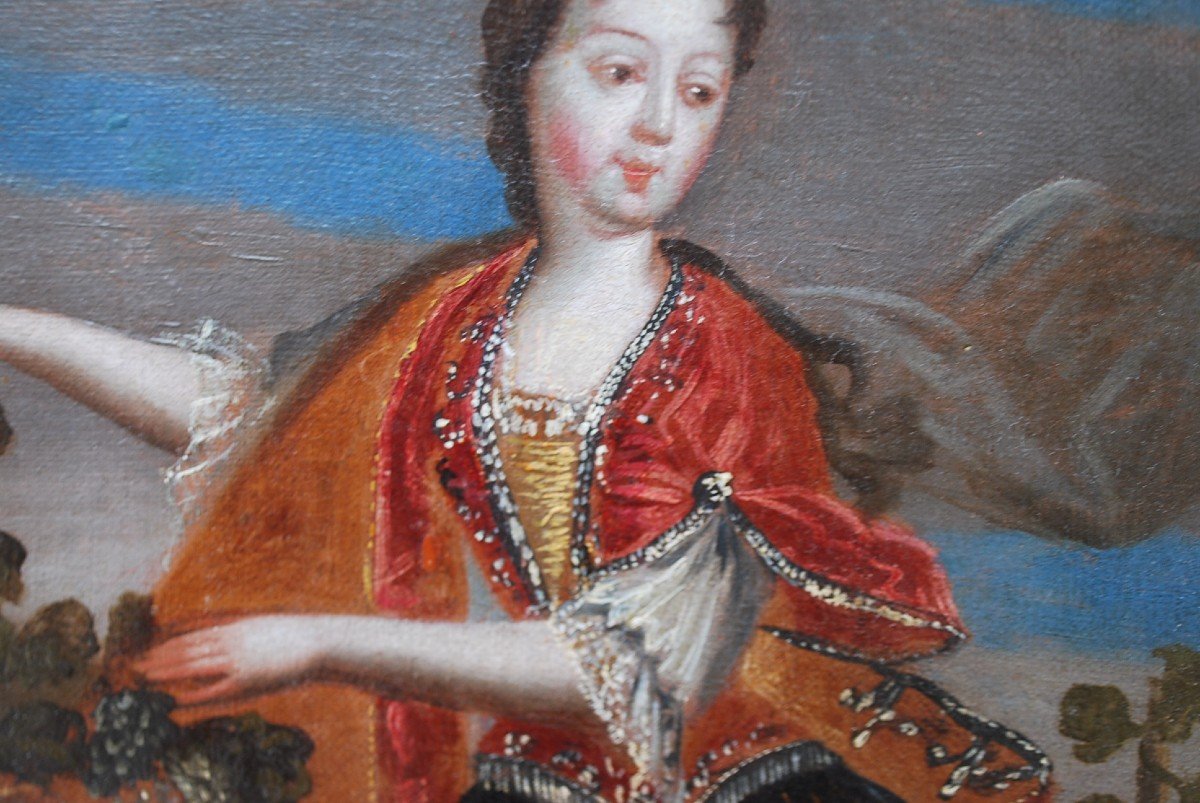 Portrait Of Anne Victoire De Bourbon Oil Late XVII-photo-1