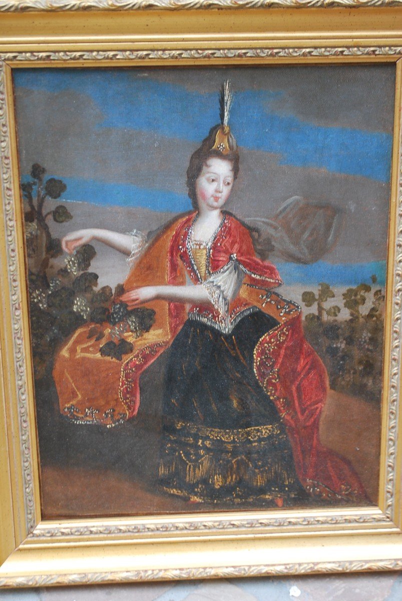 Portrait Of Anne Victoire De Bourbon Oil Late XVII-photo-5