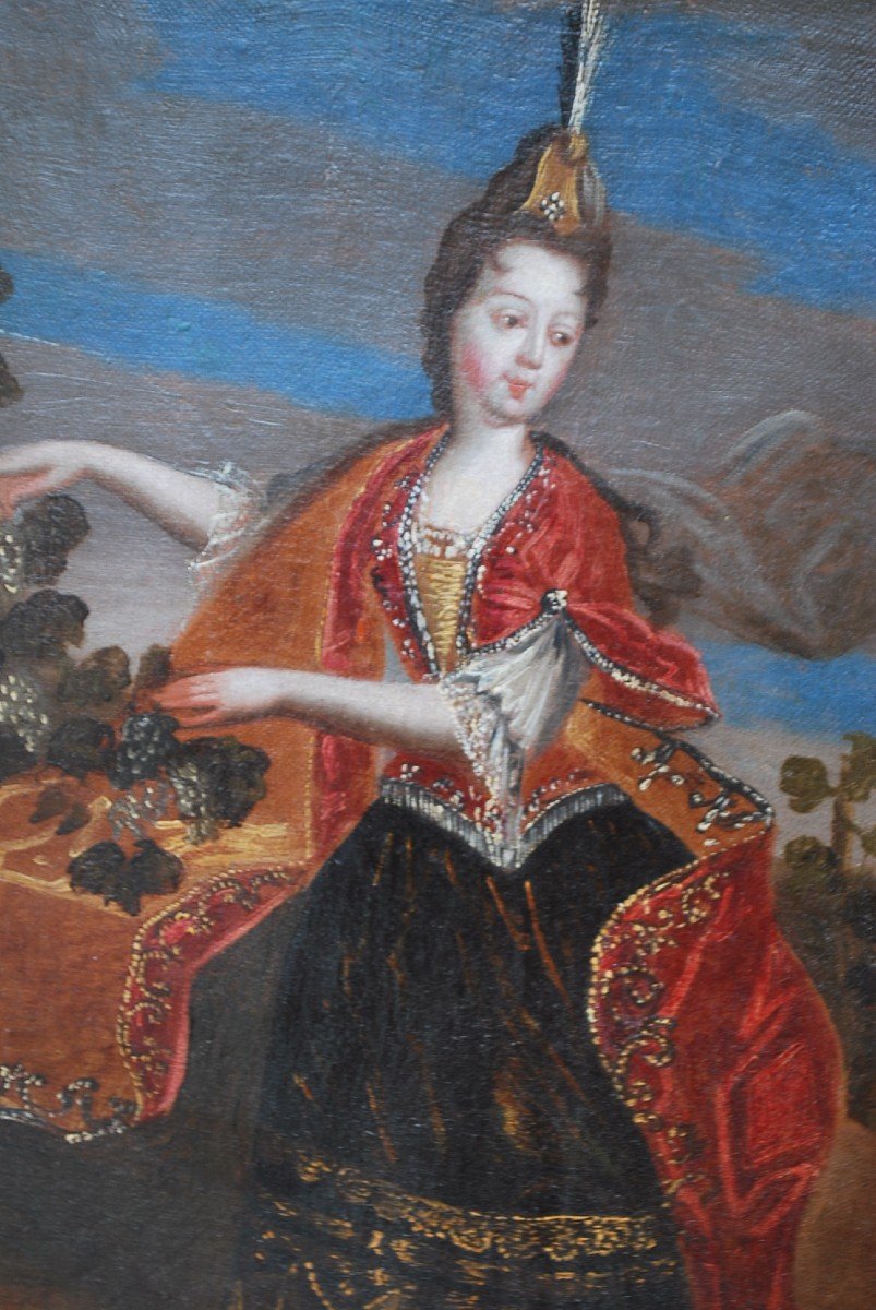 Portrait Of Anne Victoire De Bourbon Oil Late XVII-photo-7