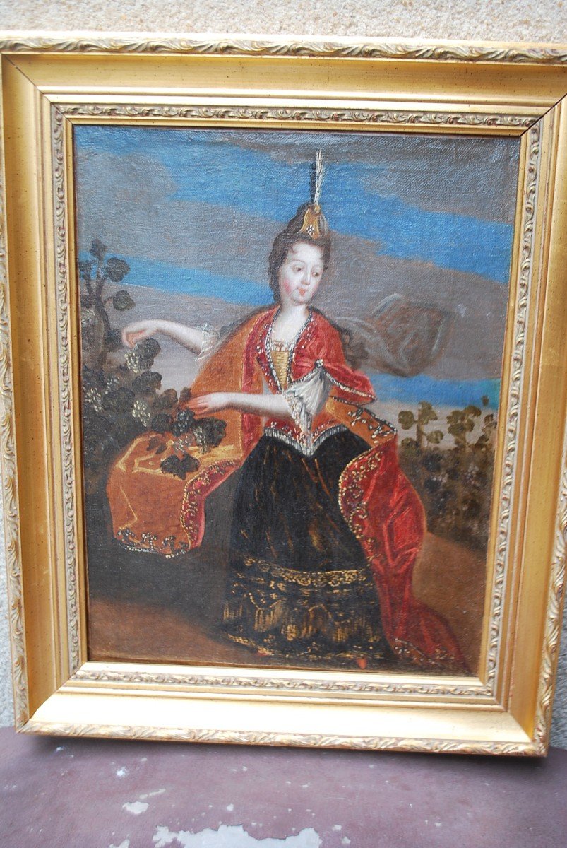 Portrait Of Anne Victoire De Bourbon Oil Late XVII-photo-8