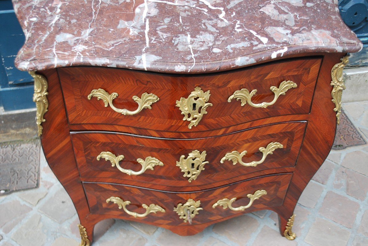 Louis XV Period Commode Stamped By Hansen   -photo-3