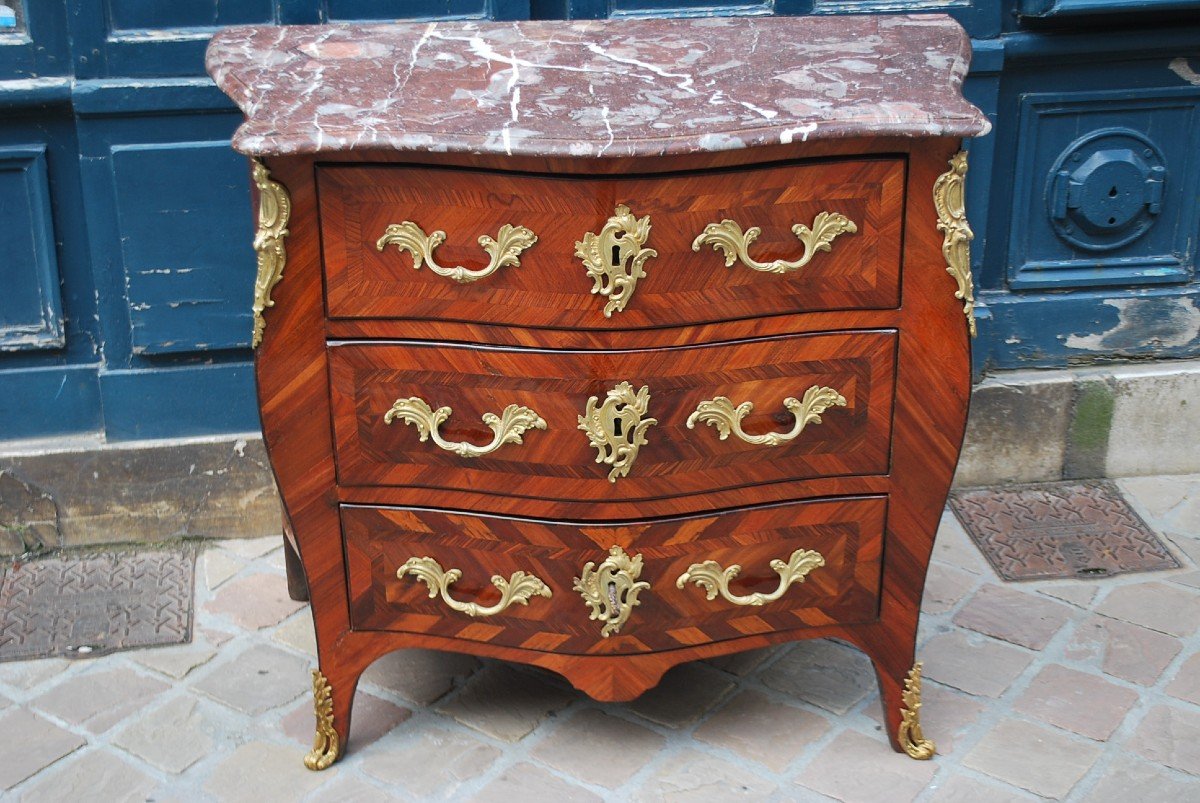 Louis XV Period Commode Stamped By Hansen   -photo-4