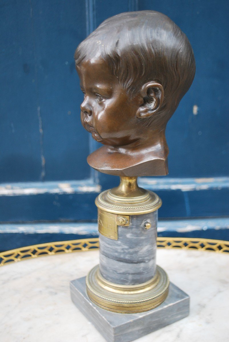 Charming Bust In Bronze And Marble From Louis XVI Period -photo-4