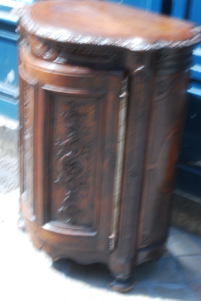 Small Curved Oak Buffet-photo-2