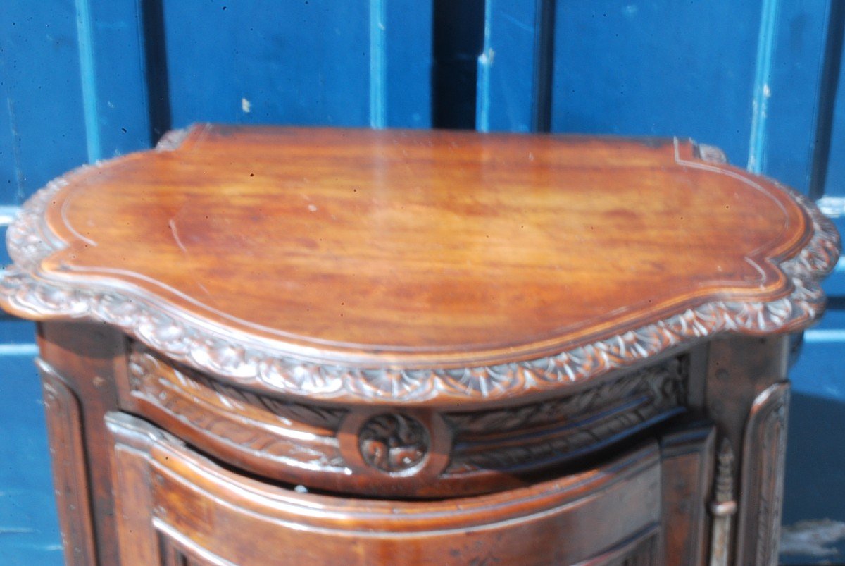 Small Curved Oak Buffet-photo-4