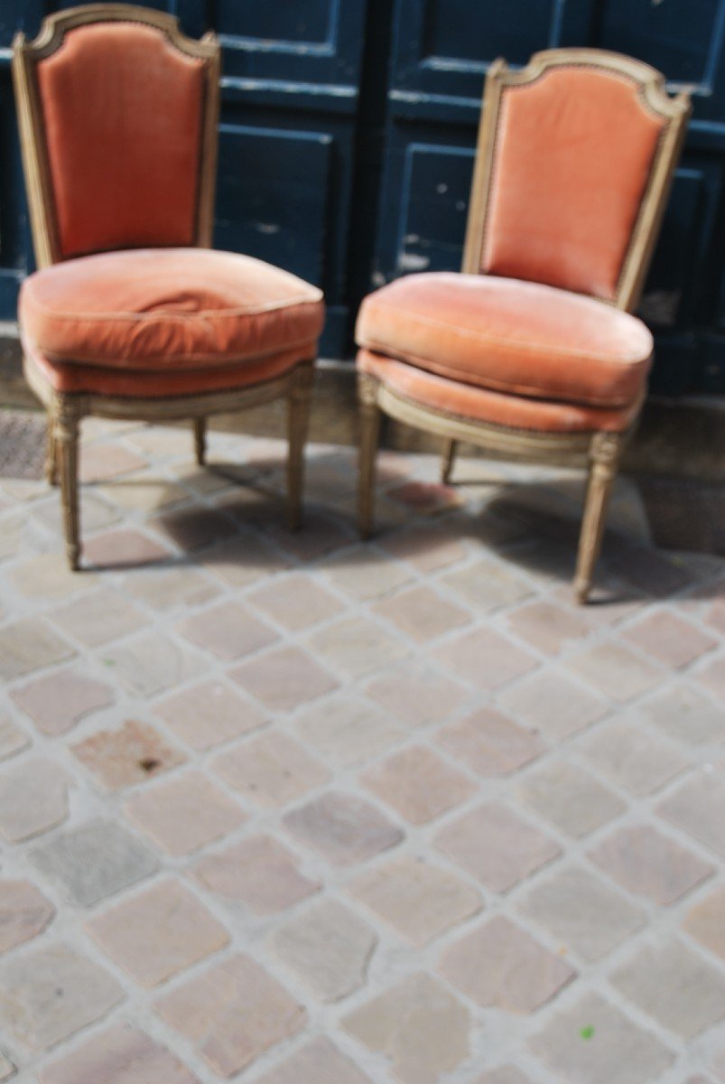 Pair Of Louis XVI Period Living Room Chairs Stamped By Sené -photo-4