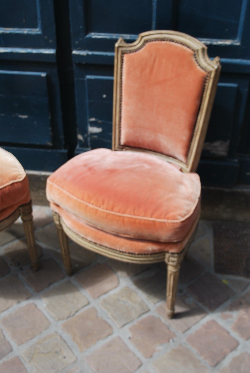 Pair Of Louis XVI Period Living Room Chairs Stamped By Sené -photo-1