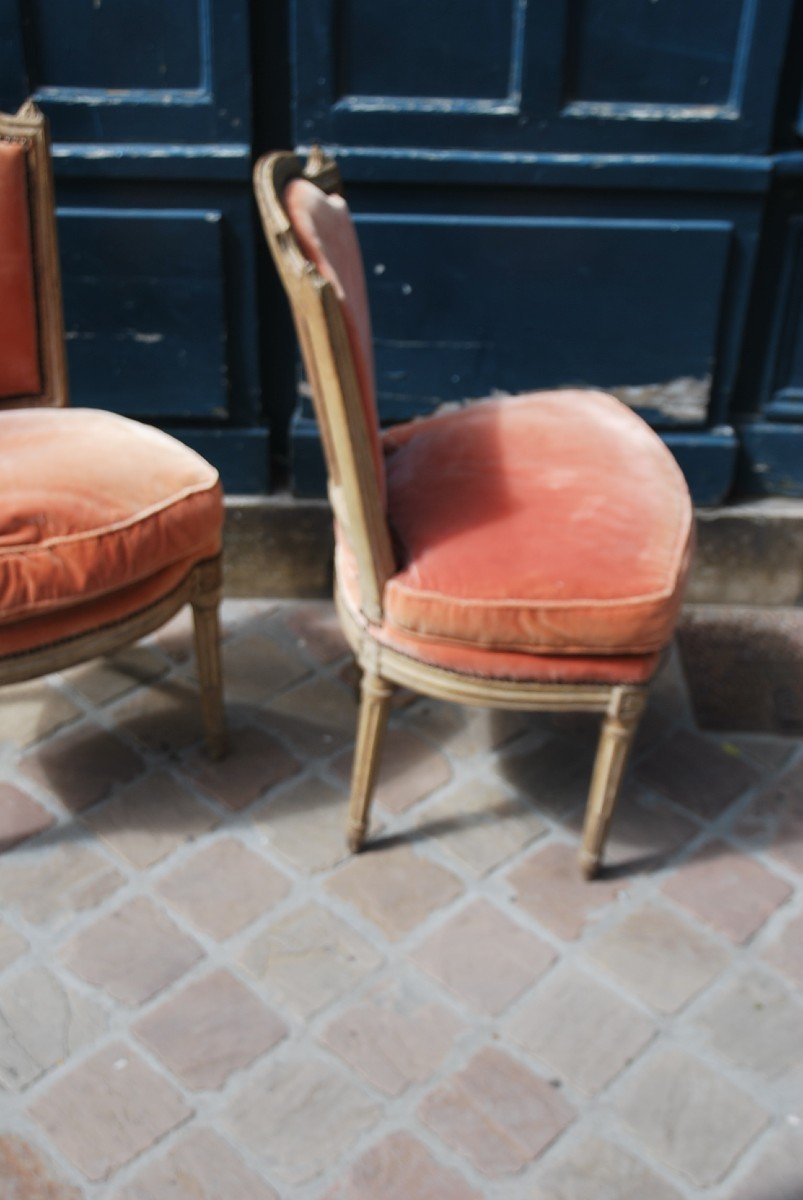 Pair Of Louis XVI Period Living Room Chairs Stamped By Sené -photo-2