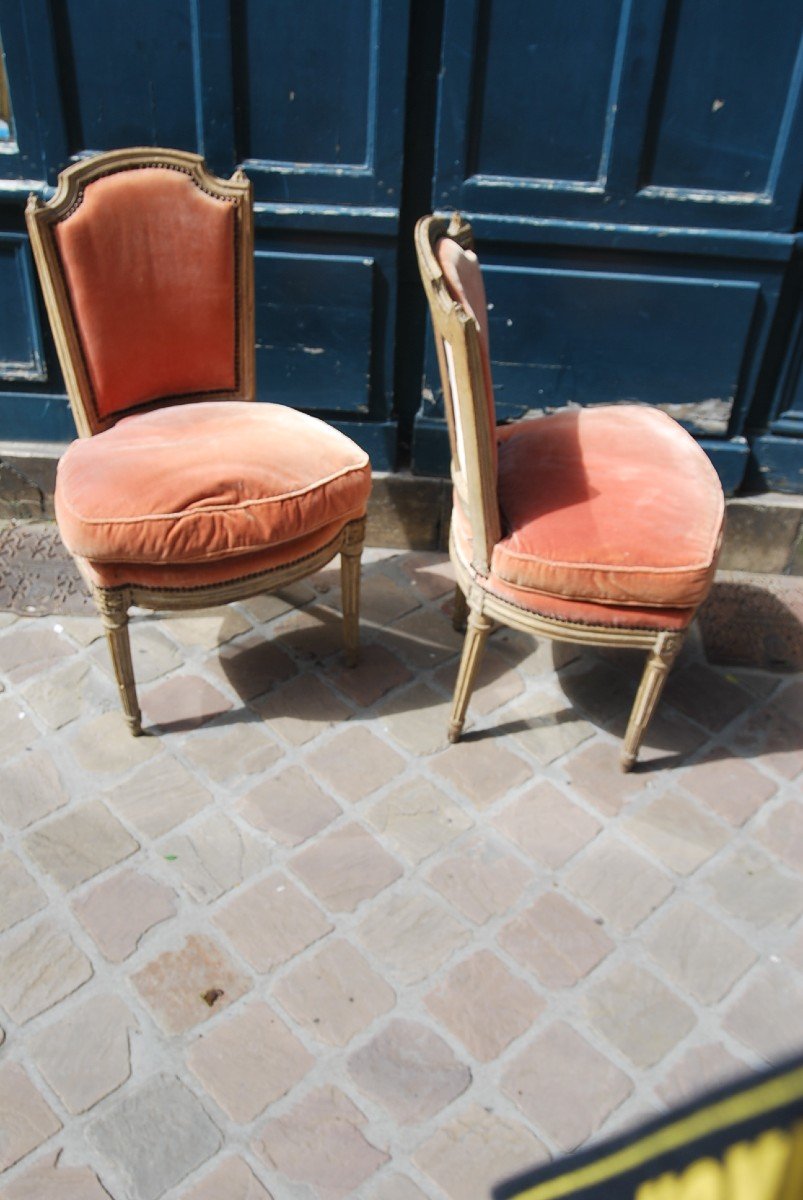 Pair Of Louis XVI Period Living Room Chairs Stamped By Sené -photo-3