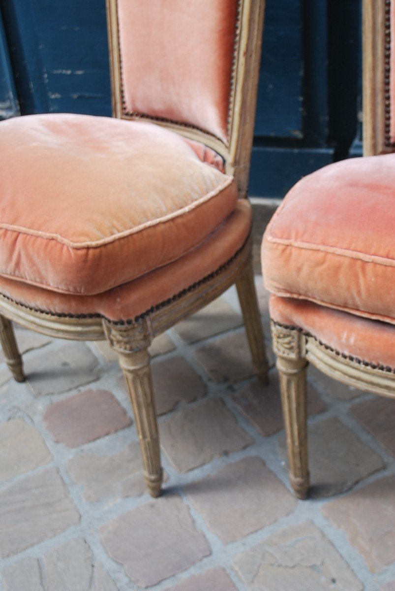 Pair Of Louis XVI Period Living Room Chairs Stamped By Sené -photo-5