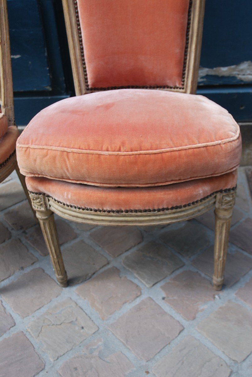 Pair Of Louis XVI Period Living Room Chairs Stamped By Sené -photo-7