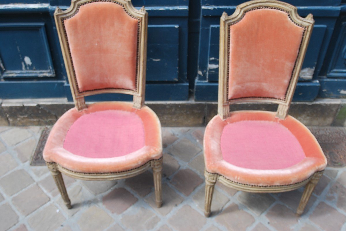 Pair Of Louis XVI Period Living Room Chairs Stamped By Sené -photo-8