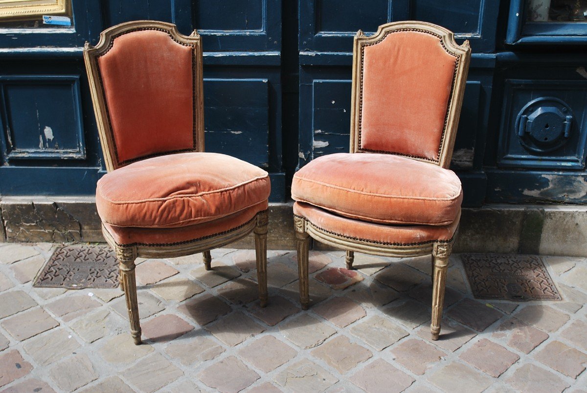 Pair Of Louis XVI Period Living Room Chairs Stamped By Sené 