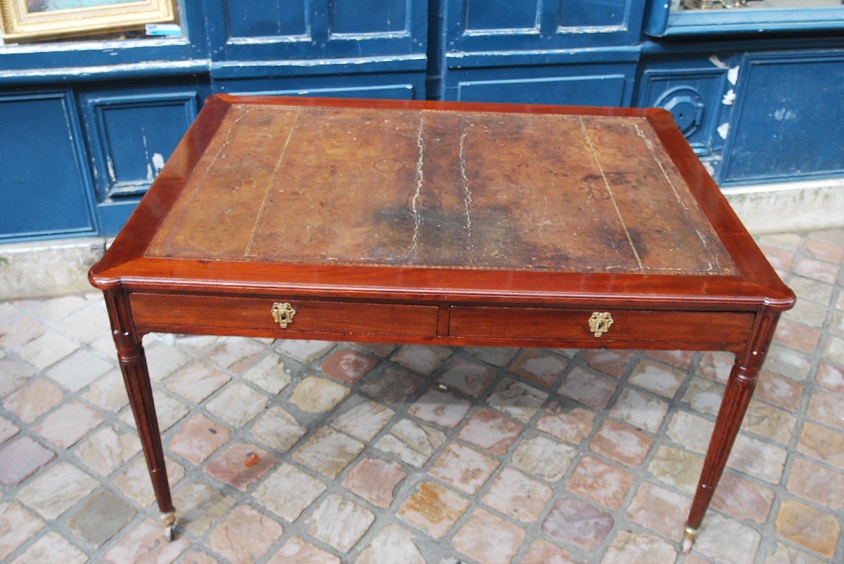 Rare Library Or Architect's Desk From Louis XVI Period Stamped By Bruns-photo-7