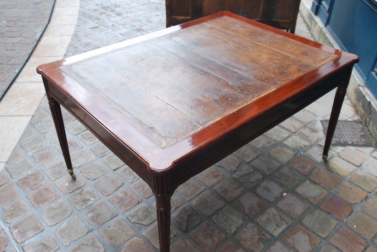 Rare Library Or Architect's Desk From Louis XVI Period Stamped By Bruns-photo-8