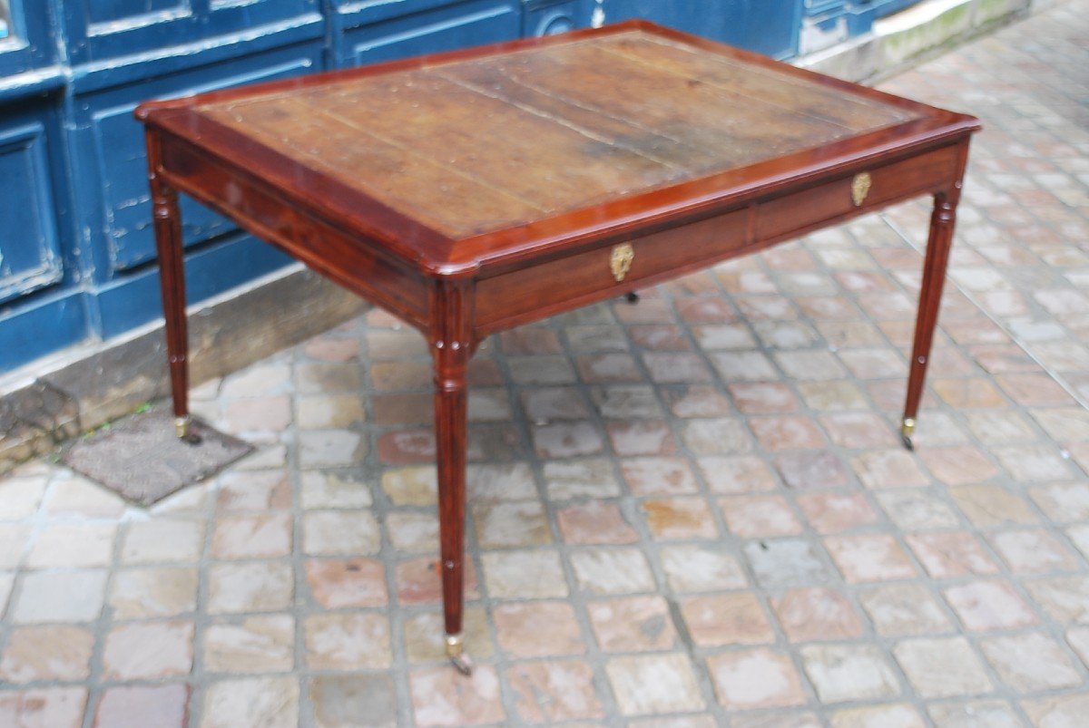 Rare Library Or Architect's Desk From Louis XVI Period Stamped By Bruns