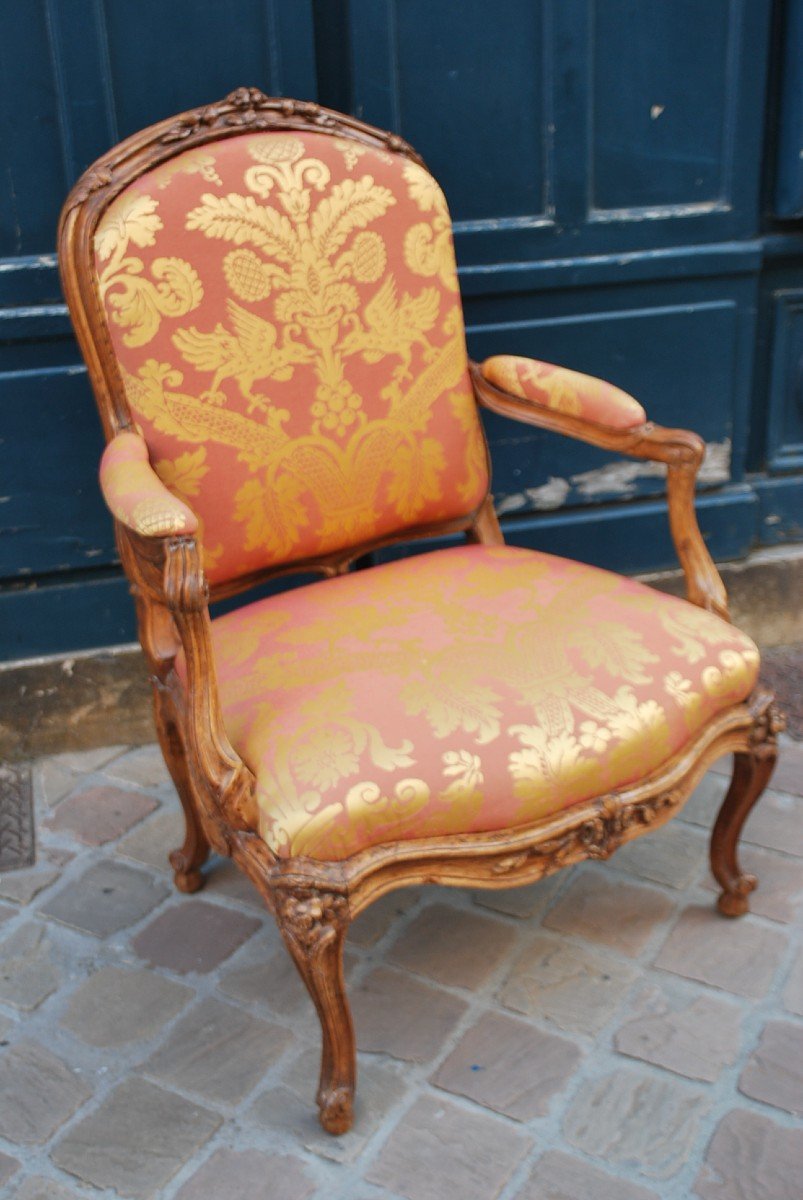 Important Fauteuil  à Chassis à La Reine Estampillé De Delaporte XVIII