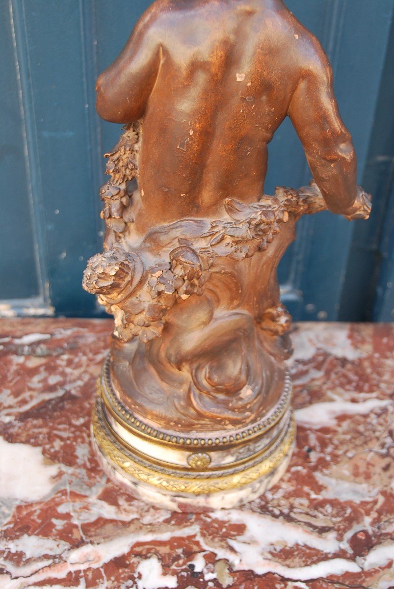 Patinated Terracotta, Young Girl Follower Of Clodion Taste XVIII-photo-2