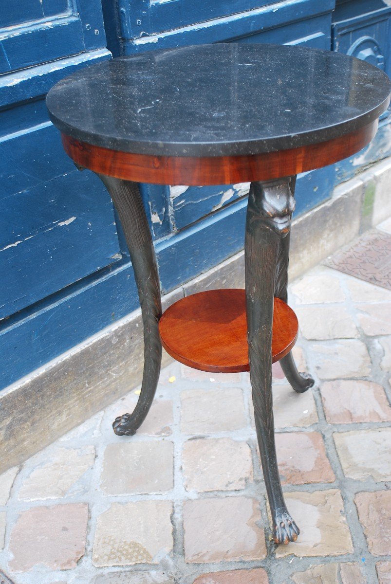 Circular Mahogany Consulate Pedestal Table-photo-1