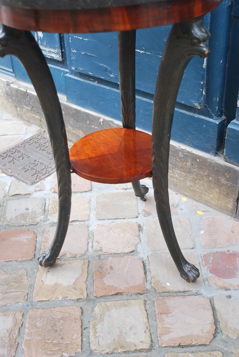 Circular Mahogany Consulate Pedestal Table-photo-5