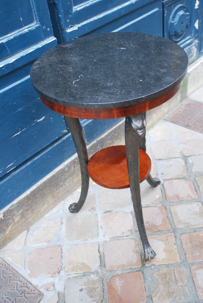 Circular Mahogany Consulate Pedestal Table