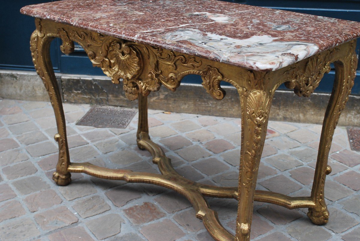 Middle Table In Golden Wood From Louis XIV Period From The 18th Century-photo-4