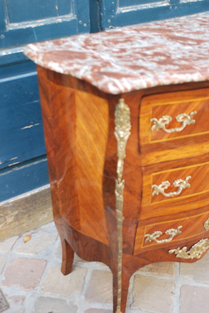 Small Sauteuse Commode From Louis XV Period From The 18th Century-photo-2