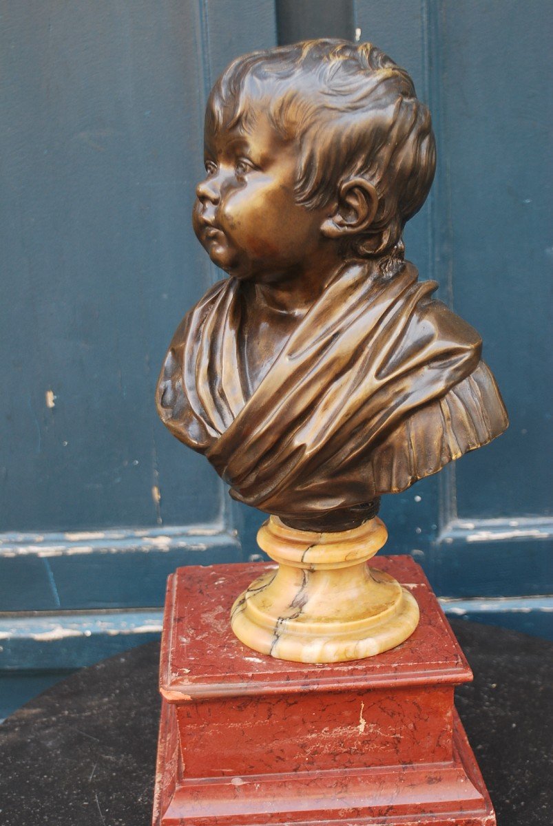 Buste En Bronze Et Marbre Houdon-photo-3
