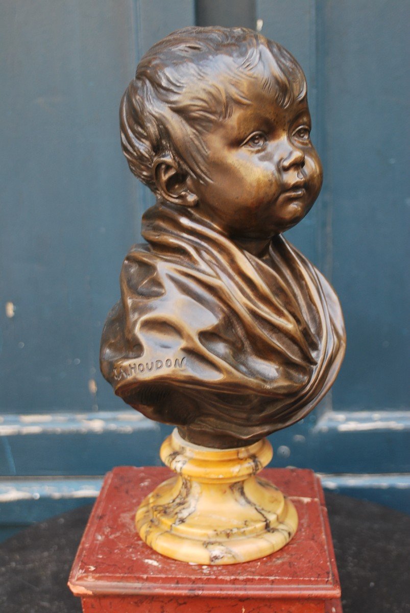 Buste En Bronze Et Marbre Houdon-photo-4