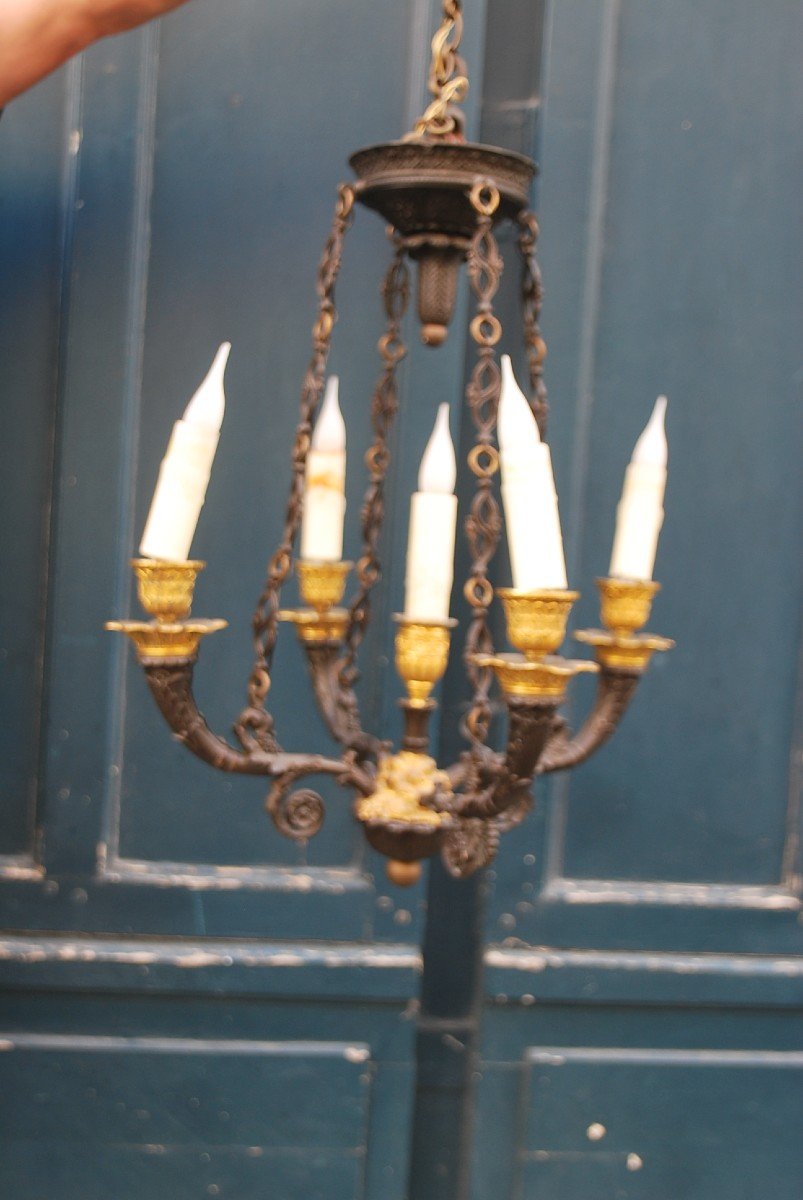 Charming Small Chandelier From The Restoration Period-photo-2