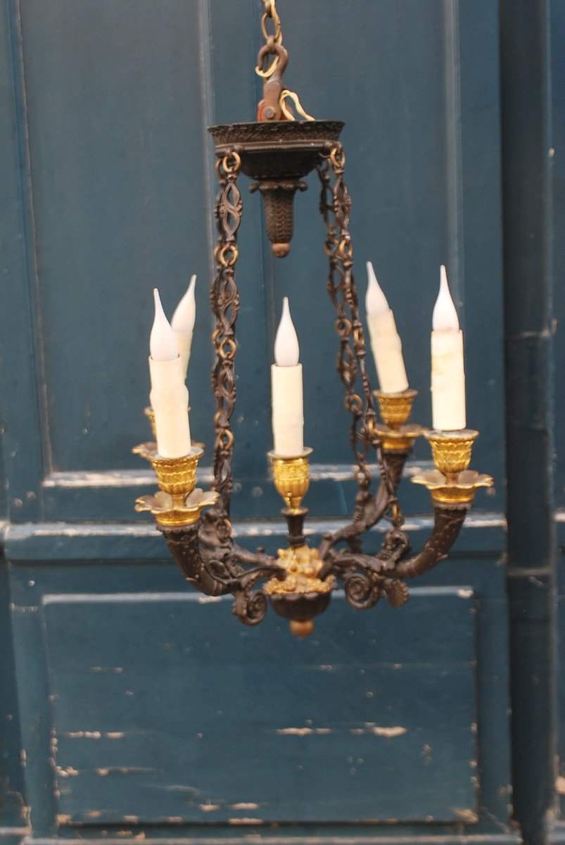 Charming Small Chandelier From The Restoration Period-photo-1