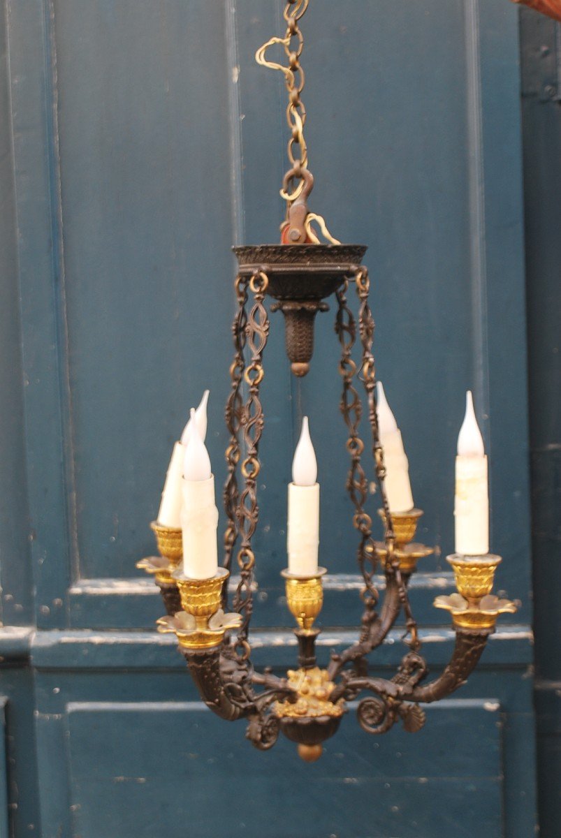 Charming Small Chandelier From The Restoration Period-photo-2