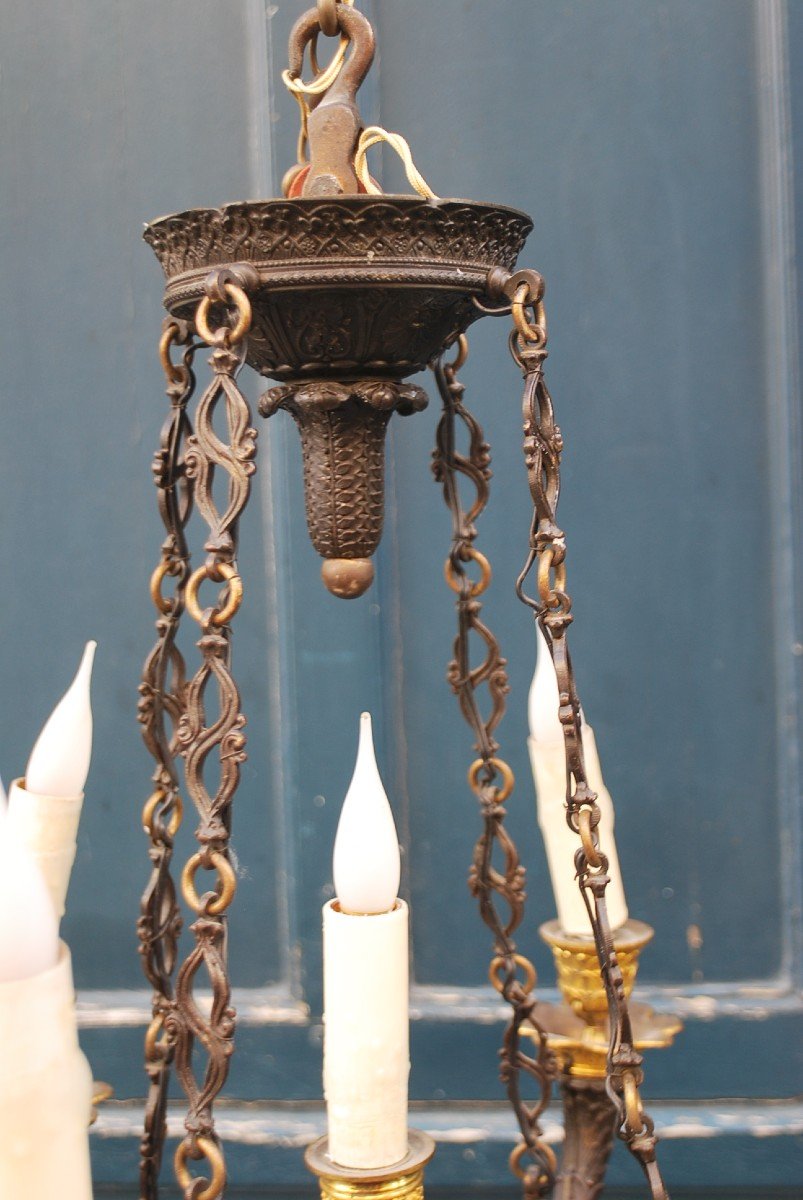 Charming Small Chandelier From The Restoration Period-photo-3