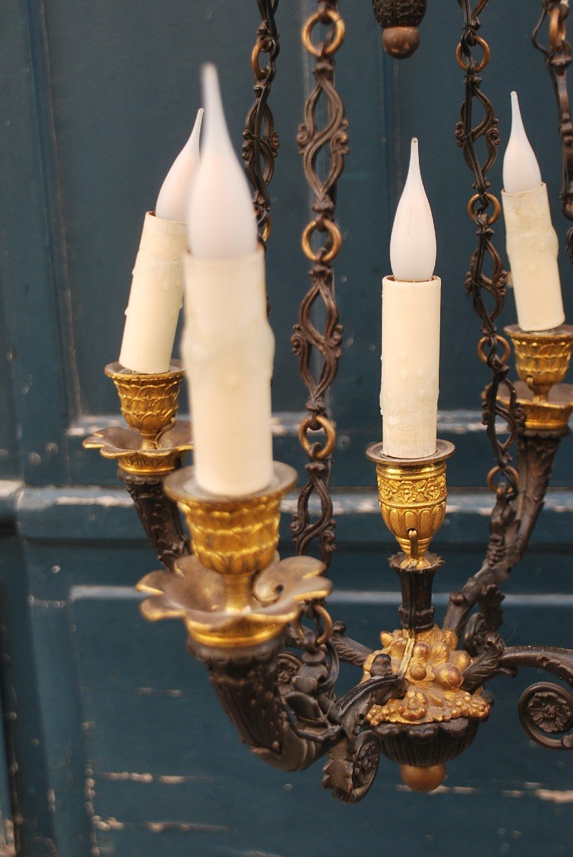 Charming Small Chandelier From The Restoration Period-photo-5