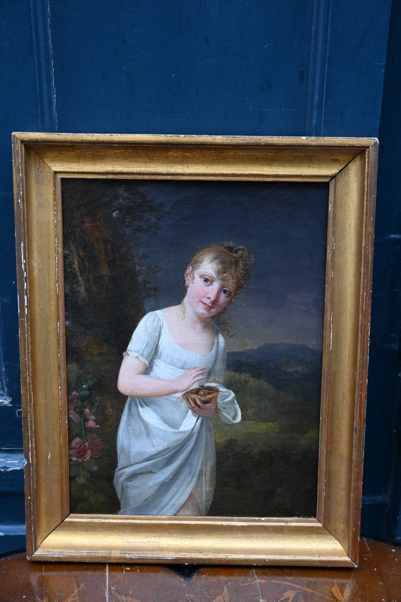 Charming Portrait From The Directoire Period, Early 19th-photo-2