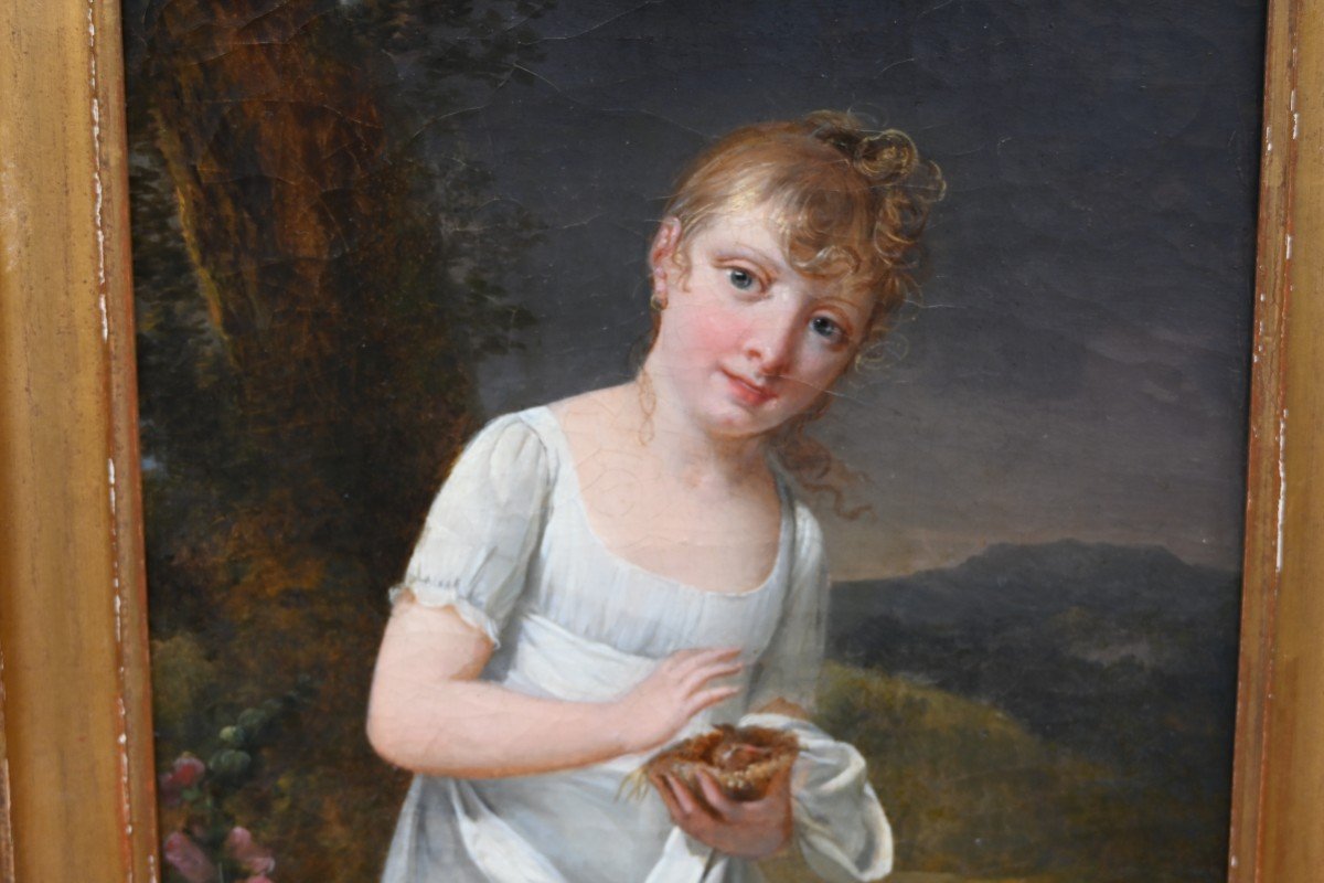 Charming Portrait From The Directoire Period, Early 19th