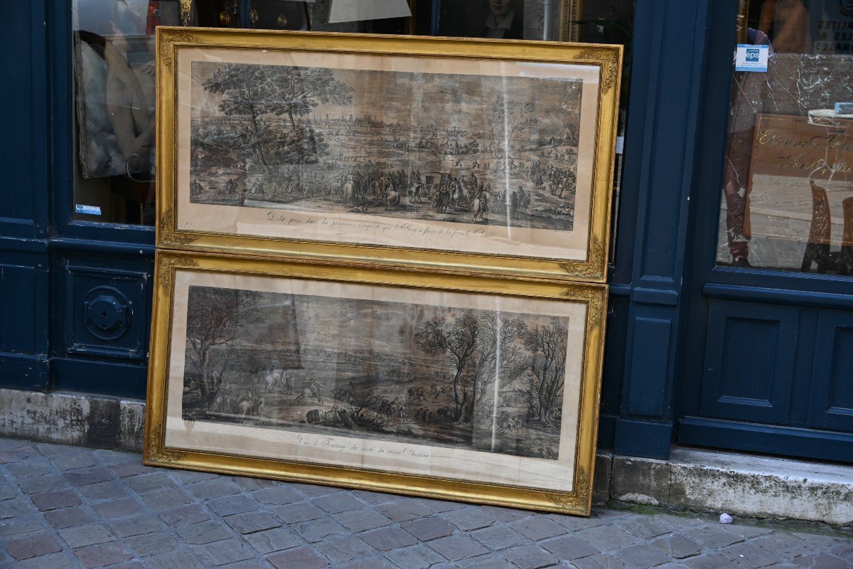 Pair Of Large XVIII Engravings After Lebrun -photo-3