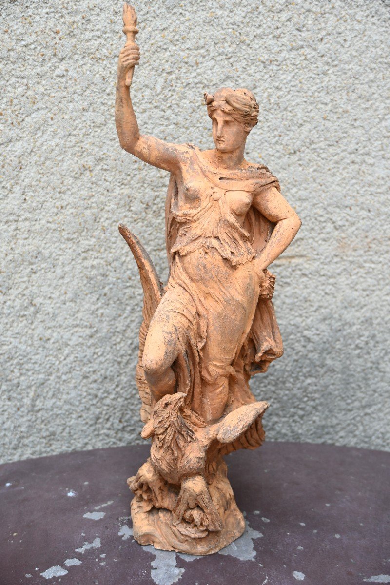 Original Terracotta Sculpture Allegory Of Imperial France Carpeaux-photo-2