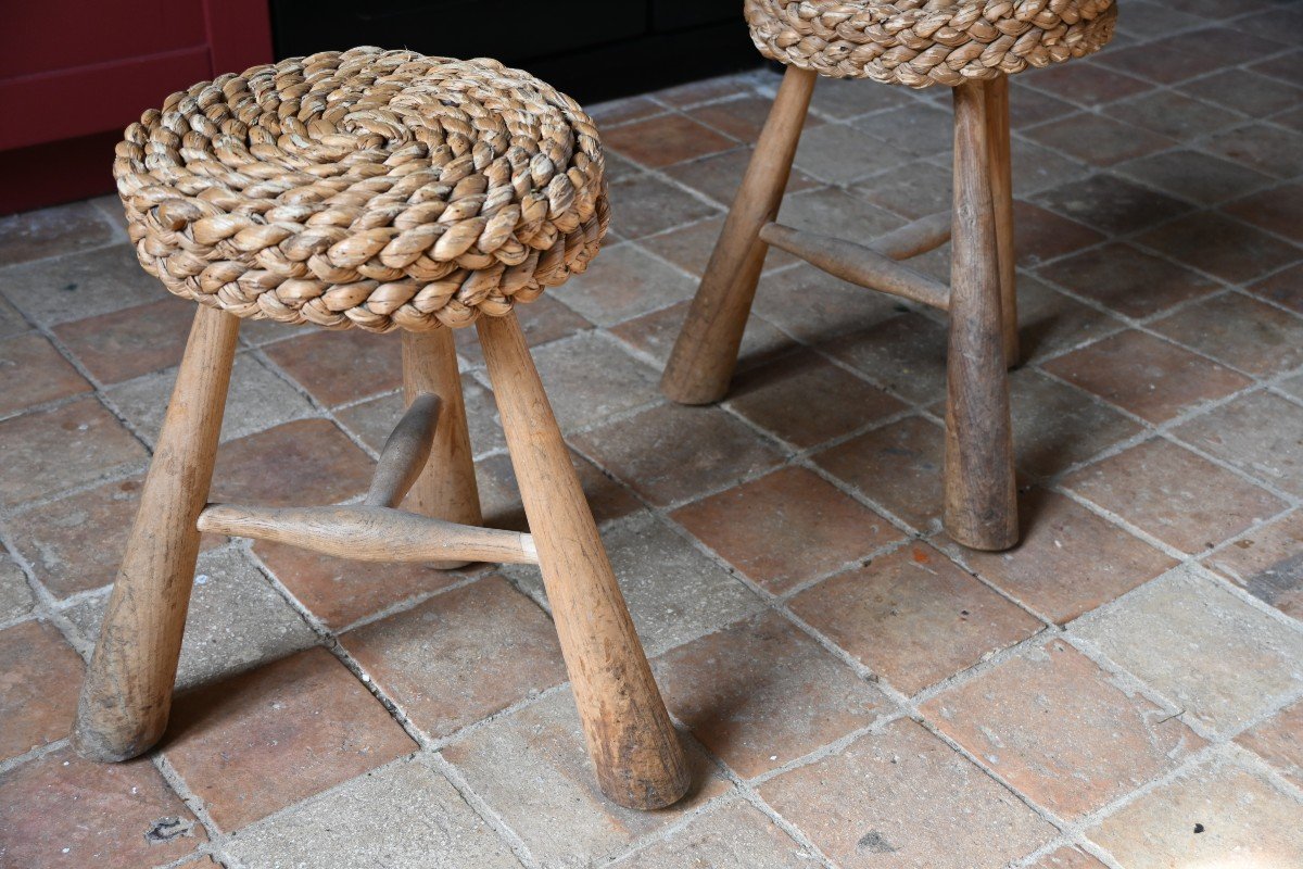 Pair Of Stools By Audoux Minet-photo-3