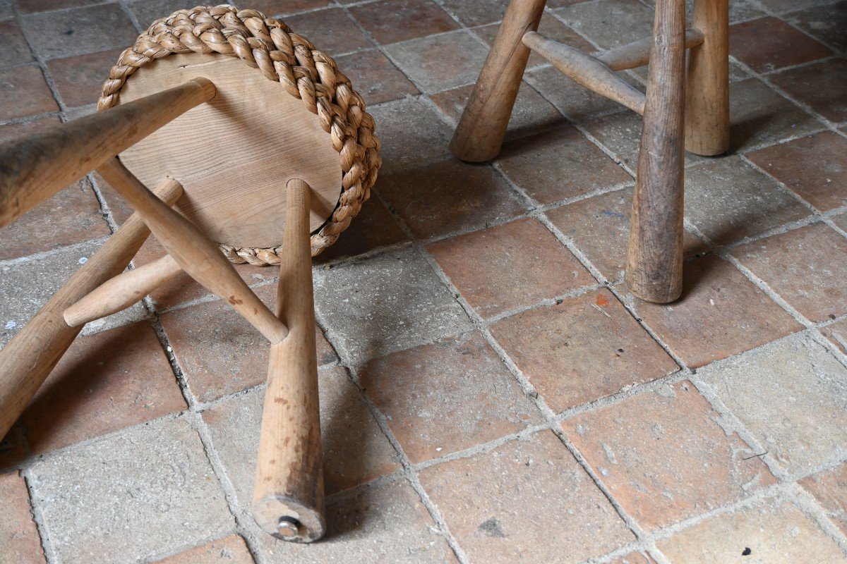 Pair Of Stools By Audoux Minet-photo-4