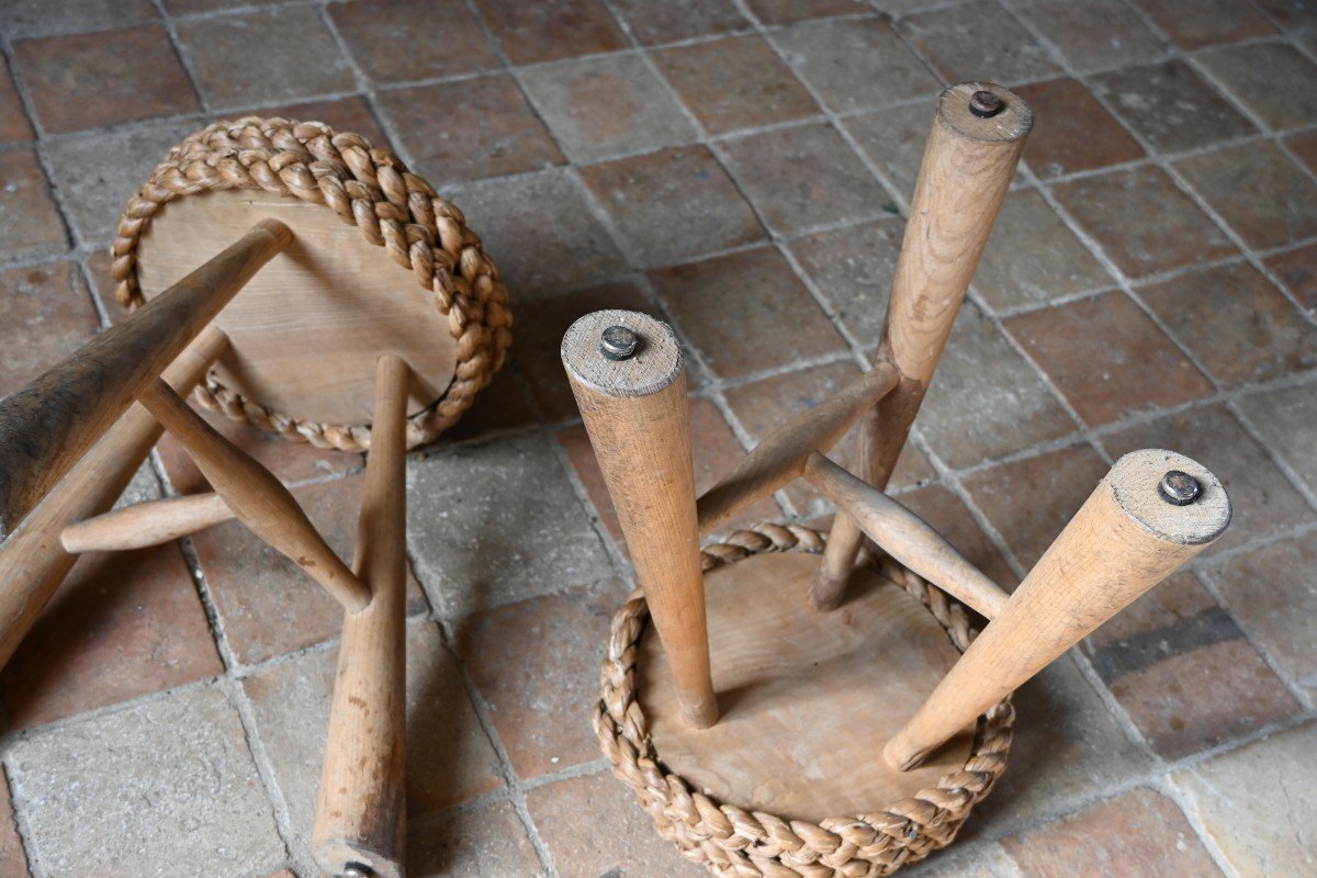 Pair Of Stools By Audoux Minet-photo-6